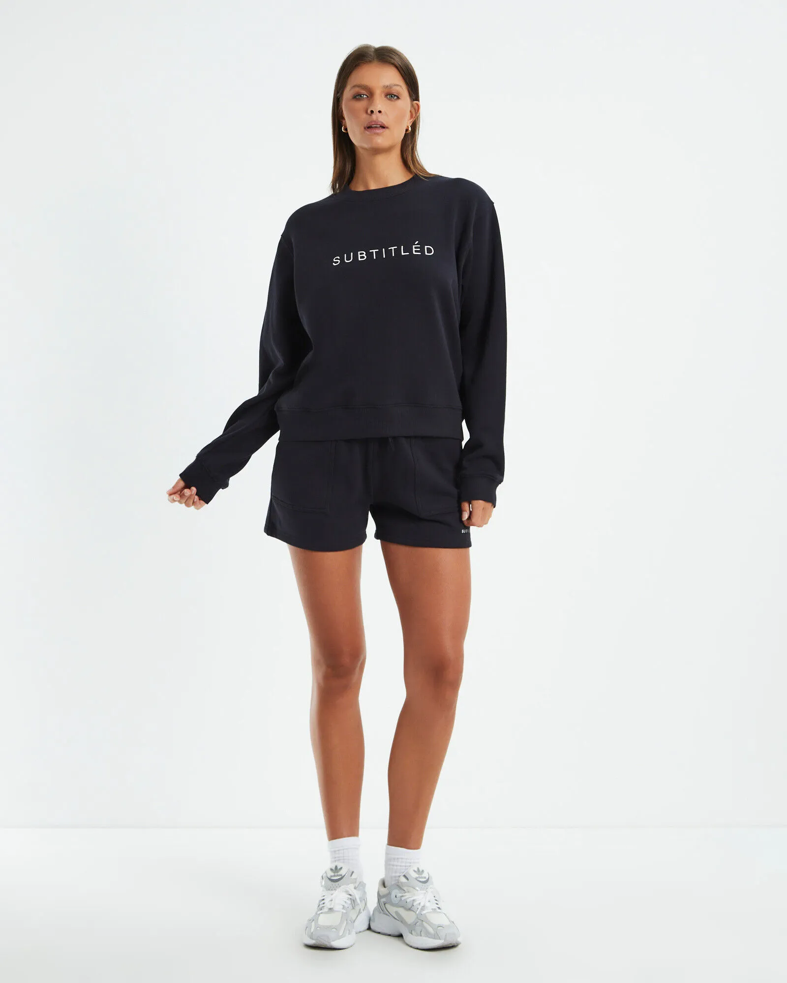 Subtitled State Fleece Jumper Almost Black