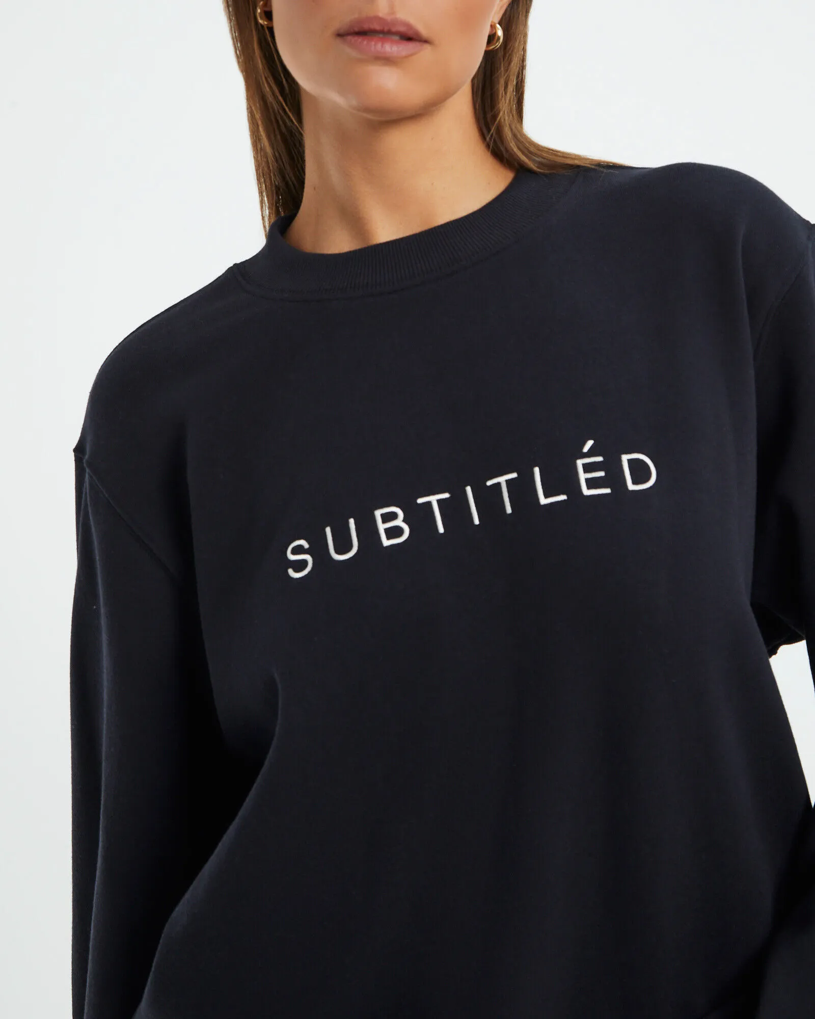 Subtitled State Fleece Jumper Almost Black