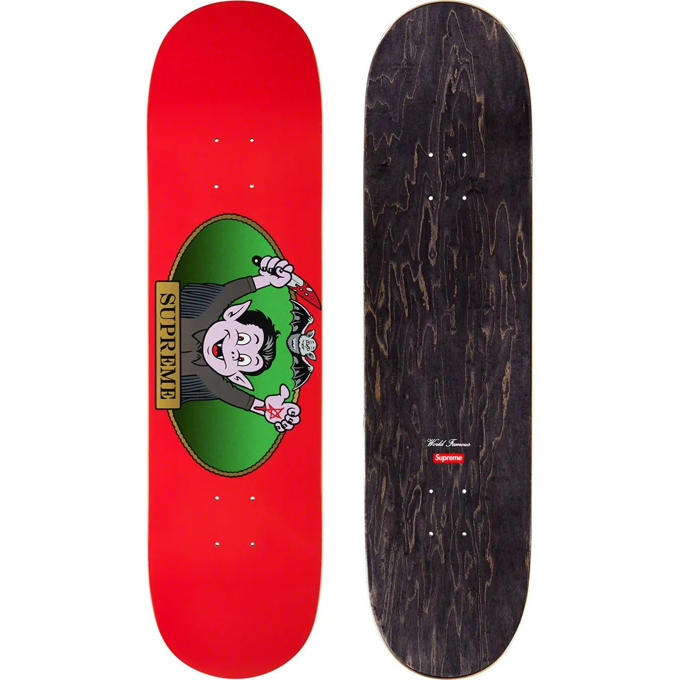 Supreme Vampire Boy Skateboard - Red