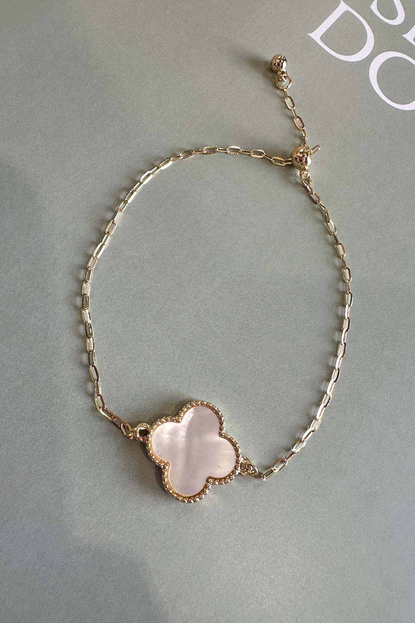 Tarin Mother of Pearl Clover Adjustable Bracelet