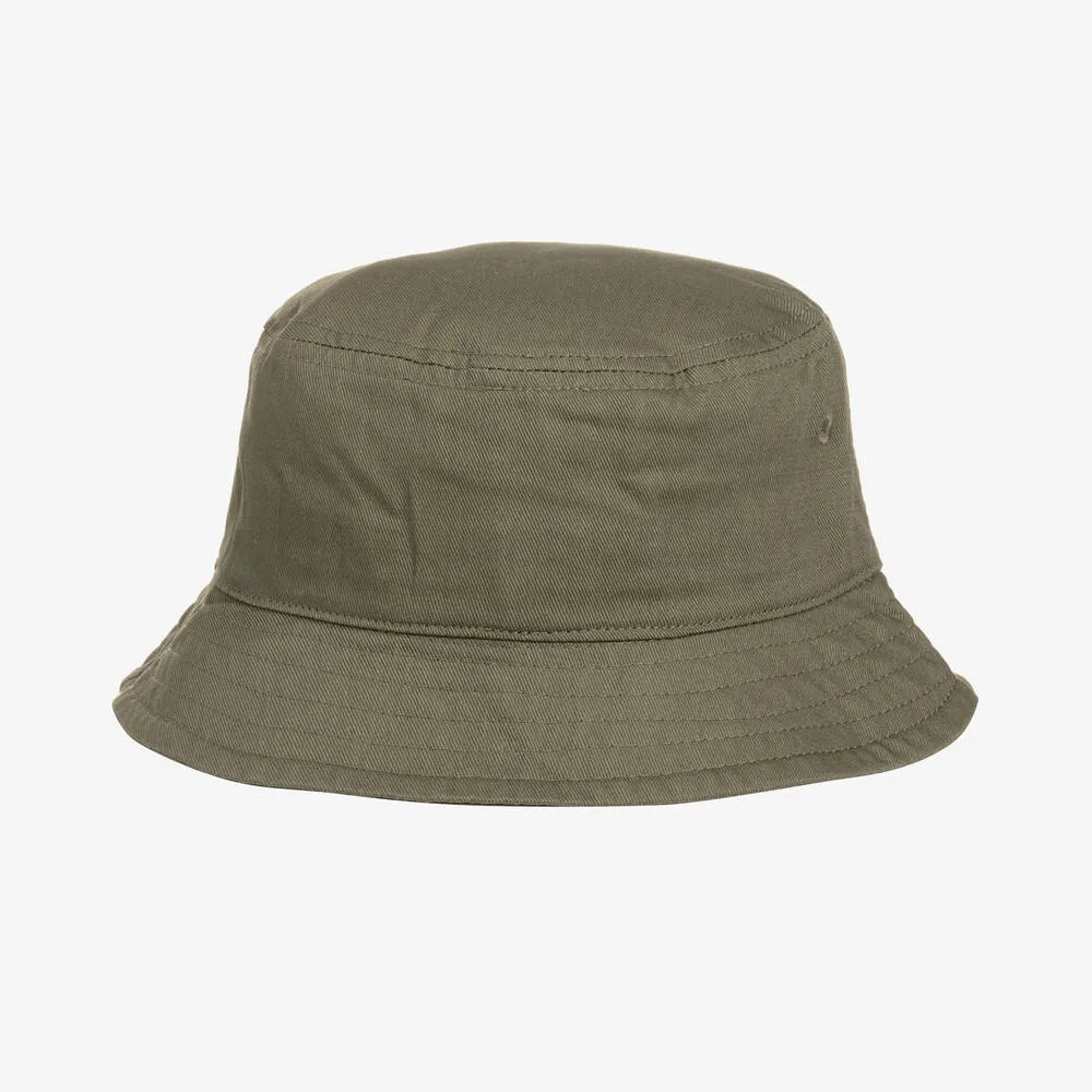 Teen Boys Green Cotton Logo Bucket Hat