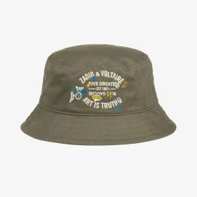 Teen Boys Green Cotton Logo Bucket Hat