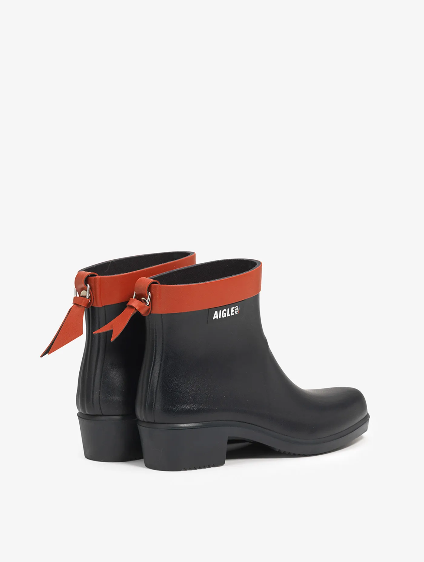 The equestrian-inspired heeled rain boot