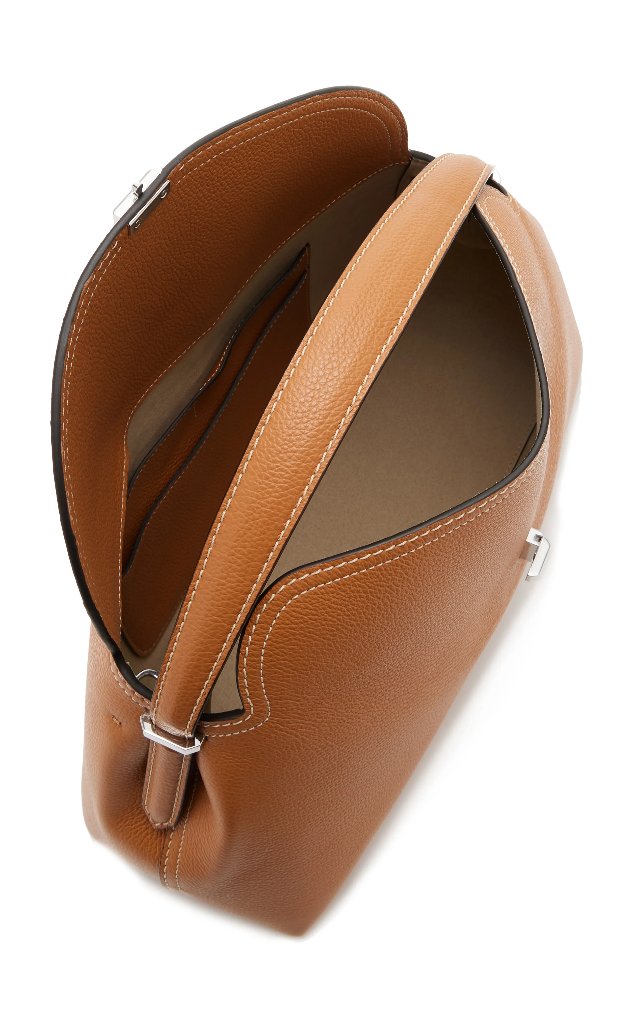 Toteme T-Lock Leather Top Handle Bag