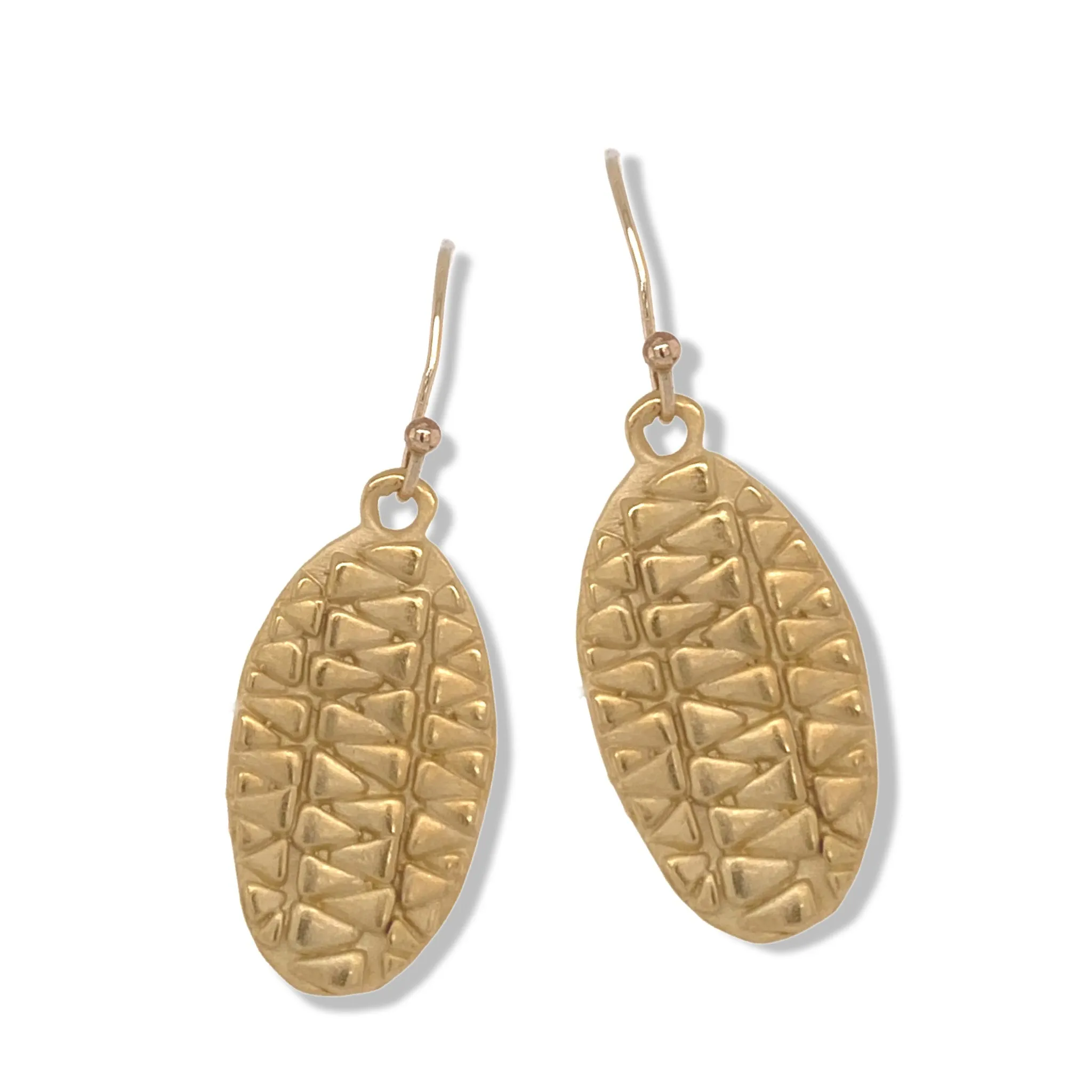 TRIBAL OVAL EARRINGS IN GOLD