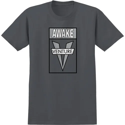 Venture Trucks Skateboard Shirt Awake Charcoal/Grey/White/Black