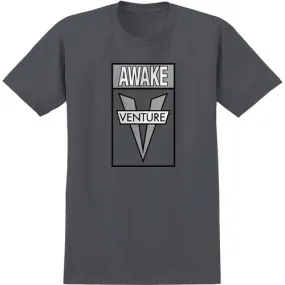 Venture Trucks Skateboard Shirt Awake Charcoal/Grey/White/Black