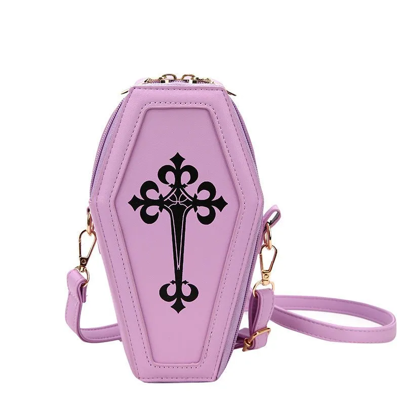 Vintage Gothic Cross Coffin Bag