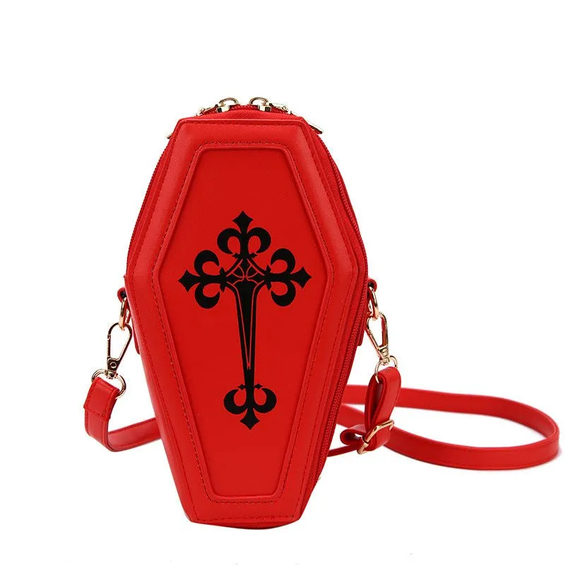 Vintage Gothic Cross Coffin Bag