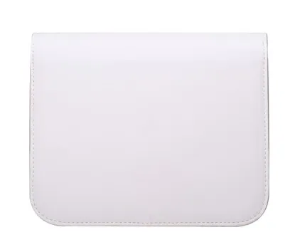 White Gold Square Metal Snap Box Cross Body Bag Handbag Purse