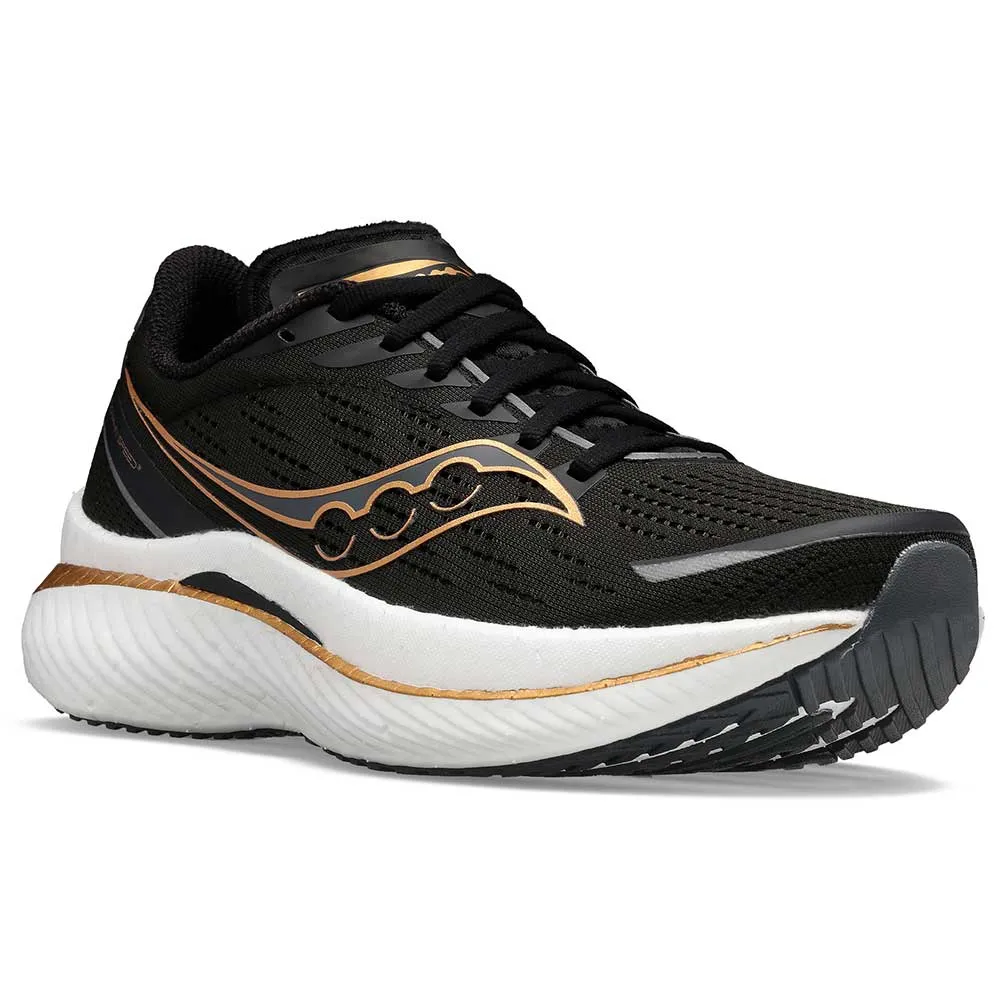 Women's Endorphin Speed 3 Running Shoe- Black/Goldstruck- Regular (B)