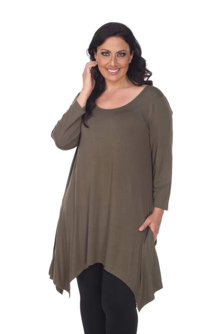 Women's Tunic Top With Asymmetric Hemline