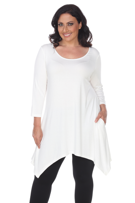 Women's Tunic Top With Asymmetric Hemline