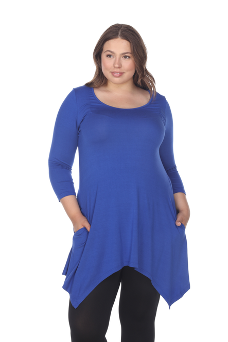 Women's Tunic Top With Asymmetric Hemline