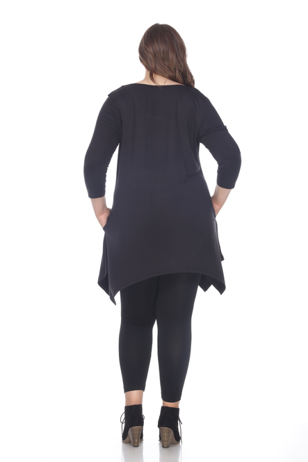 Women's Tunic Top With Asymmetric Hemline