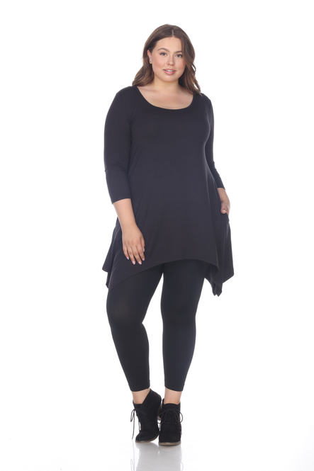 Women's Tunic Top With Asymmetric Hemline