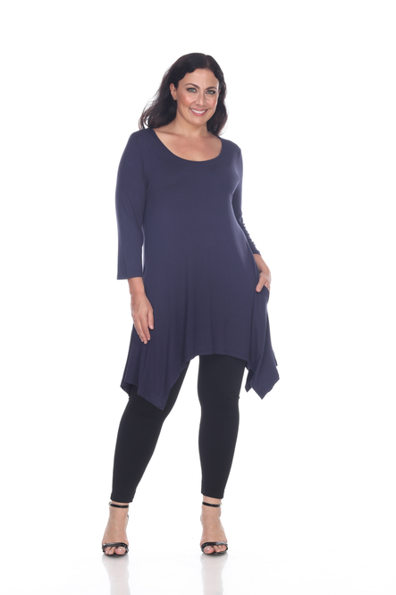 Women's Tunic Top With Asymmetric Hemline