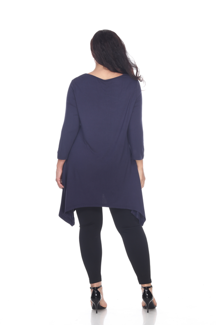 Women's Tunic Top With Asymmetric Hemline