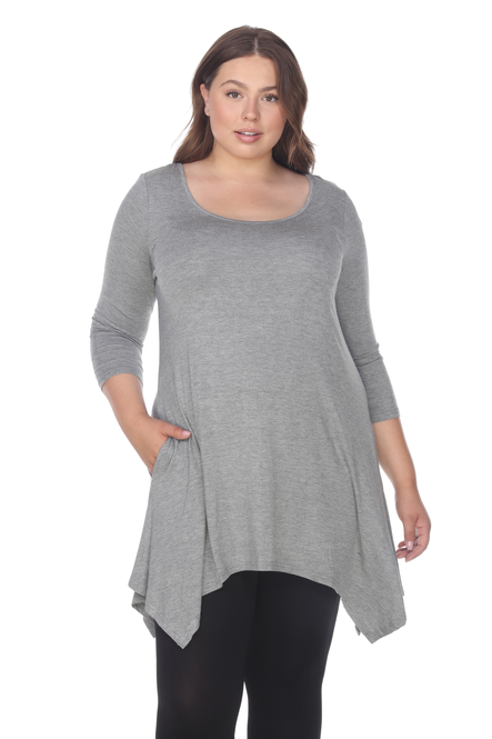 Women's Tunic Top With Asymmetric Hemline