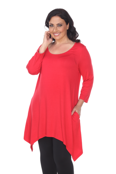 Women's Tunic Top With Asymmetric Hemline