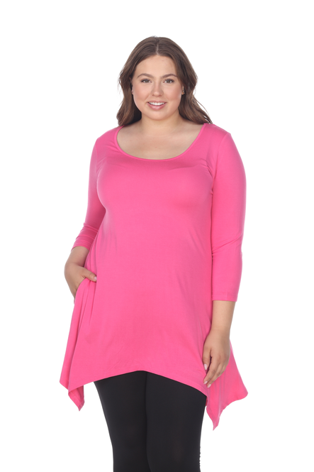 Women's Tunic Top With Asymmetric Hemline