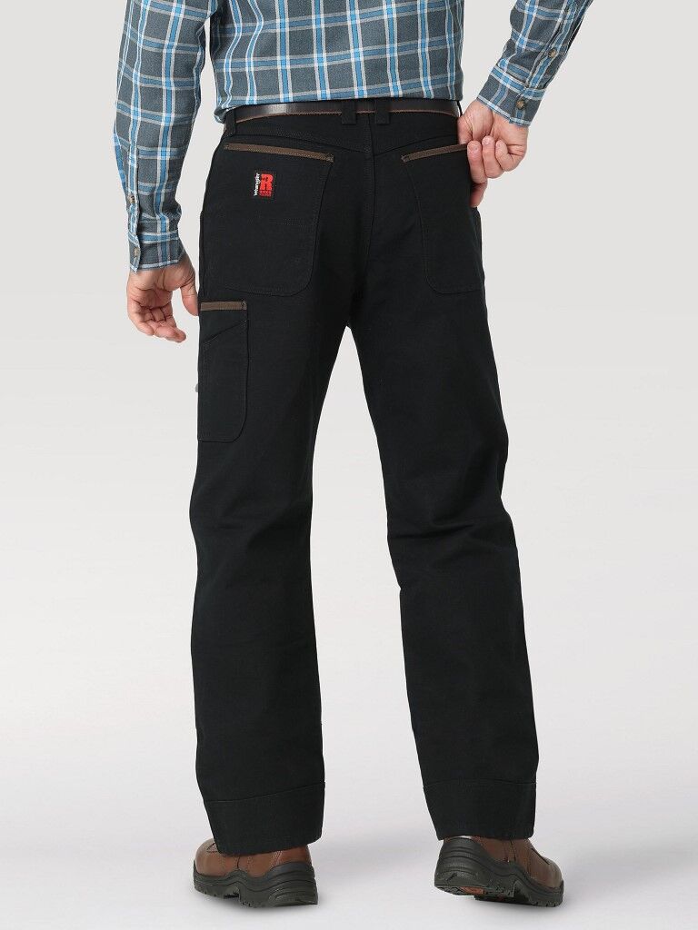 Wrangler Men's Riggs Workwear Mason Relaxed Fit Canvas Pant inJet Black