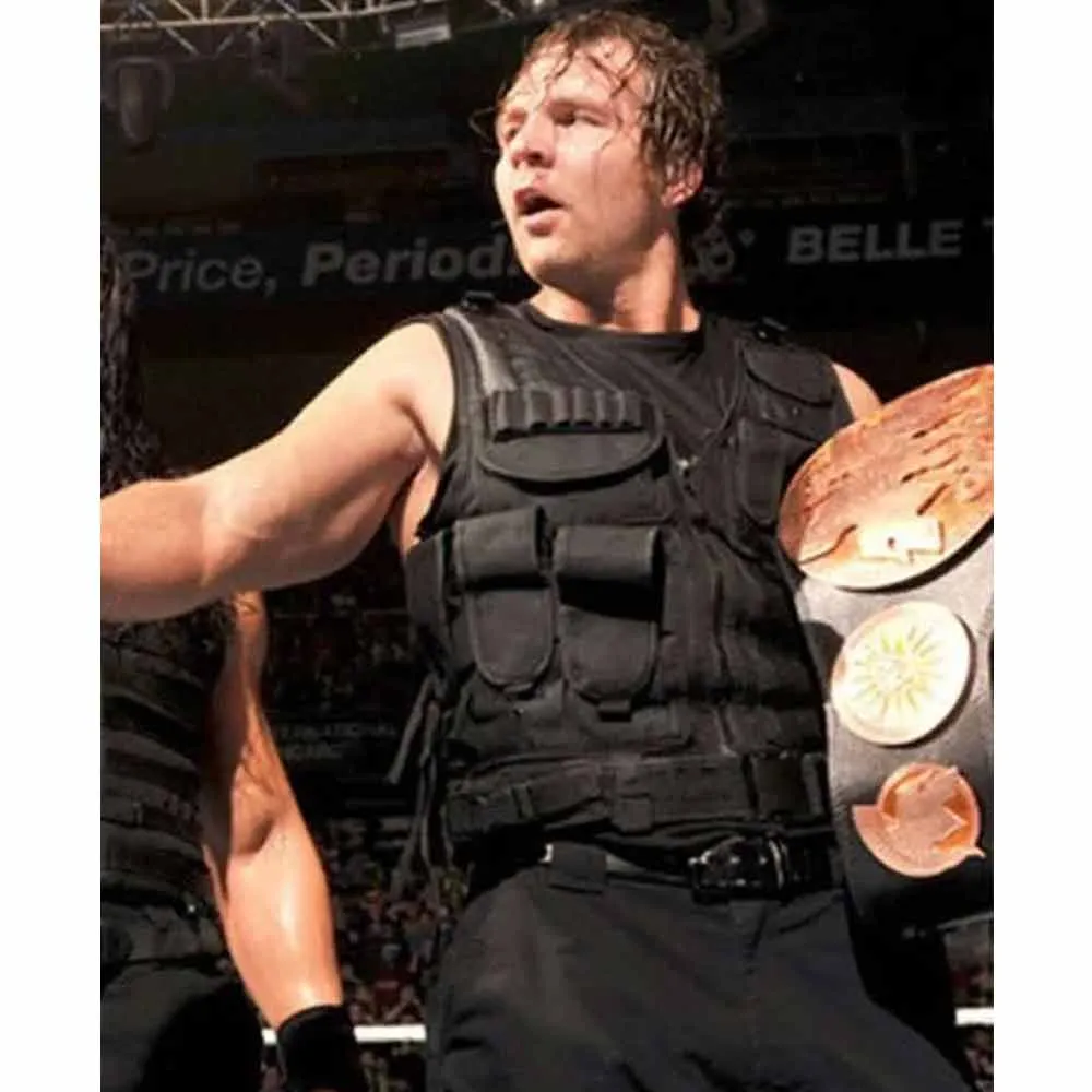 WWE Dean Ambrose Tactical Leather Vest