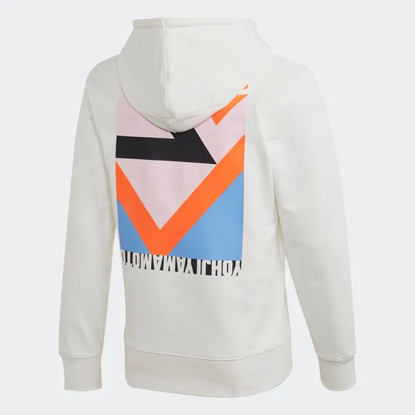 Y-3 M-BLOCK GRAPHIC HOODIE, WHITE