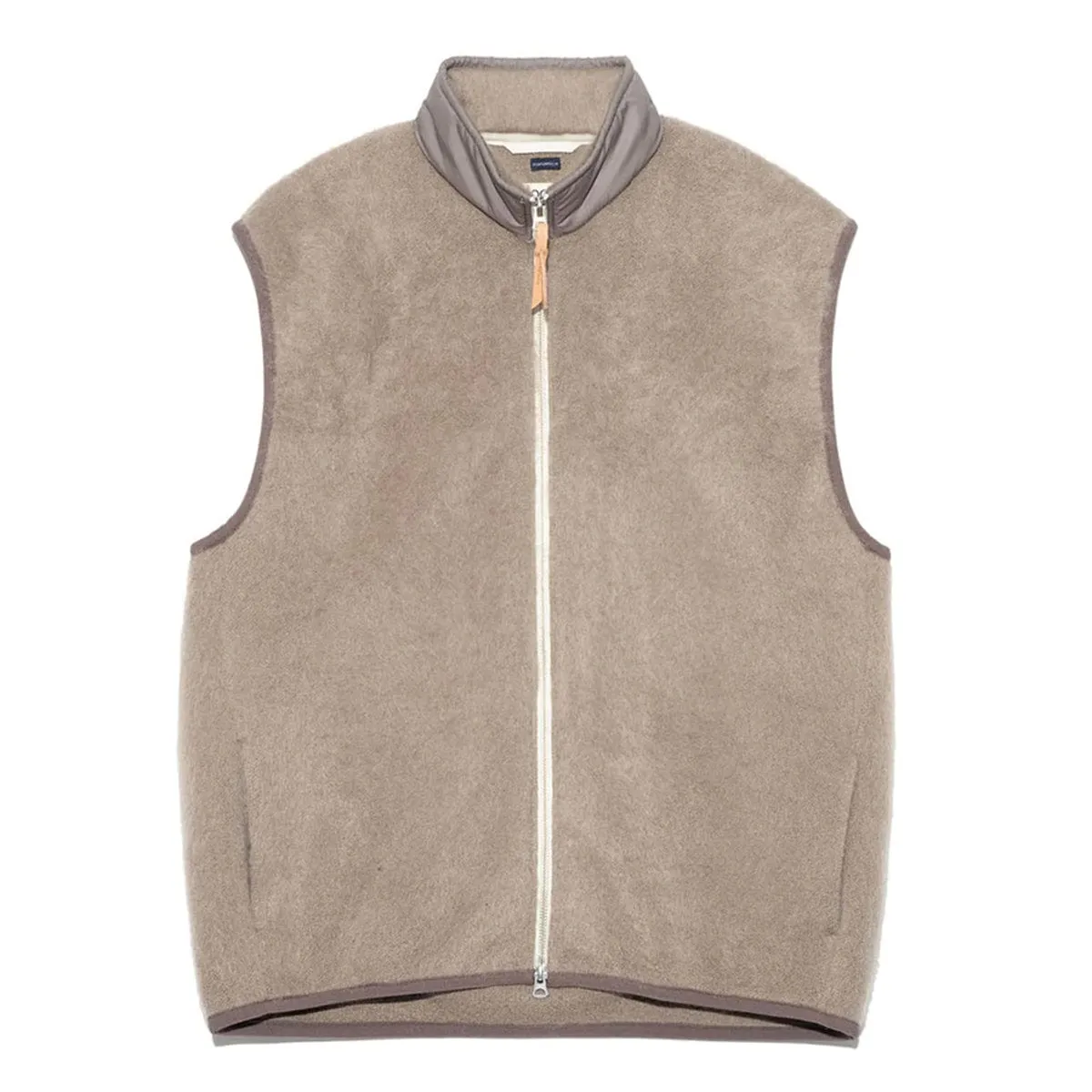 ZIP-UP MOHAIR VEST BEIGE | Bodega